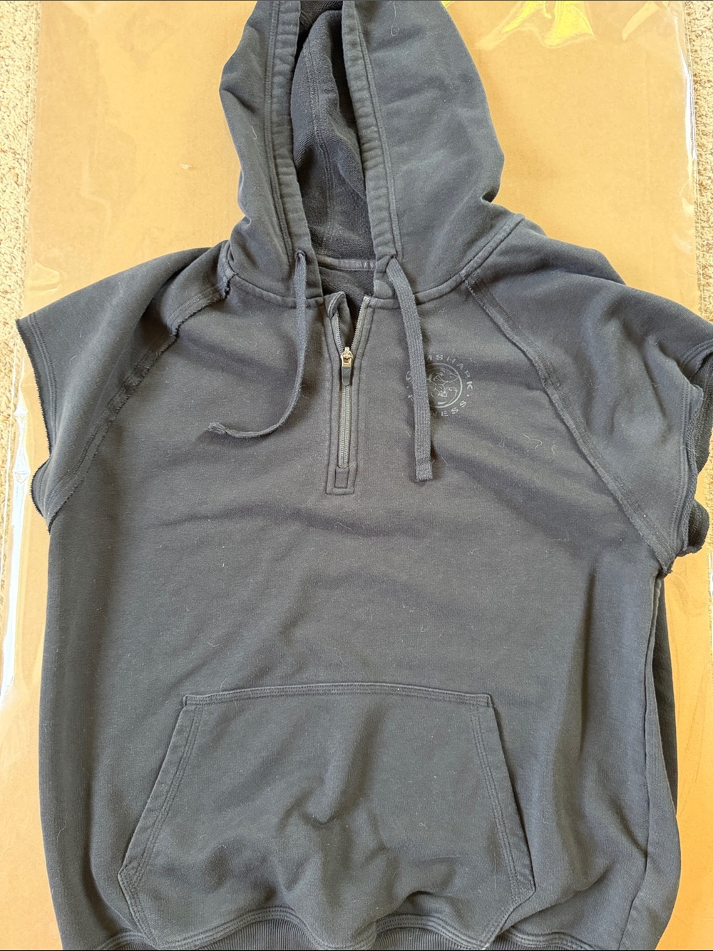 Gymshark Premium Legacy Sleeveless Quarter-Zip Hoodie Black size L